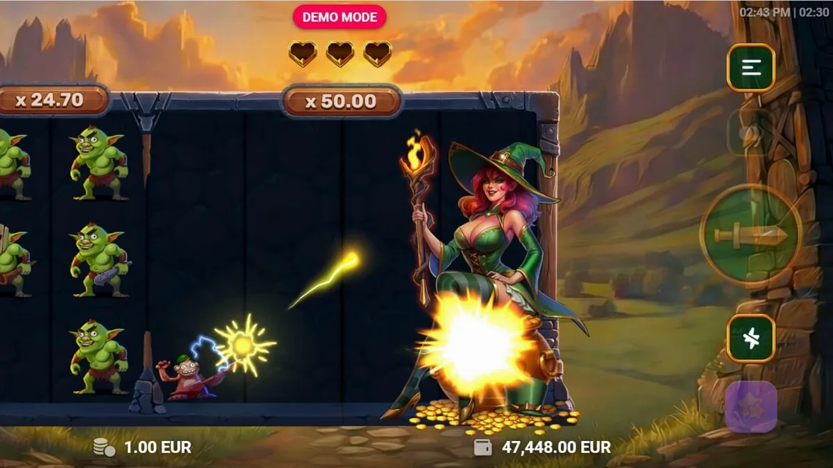 Monkey Money slot game interface showing the dungeon adventure theme