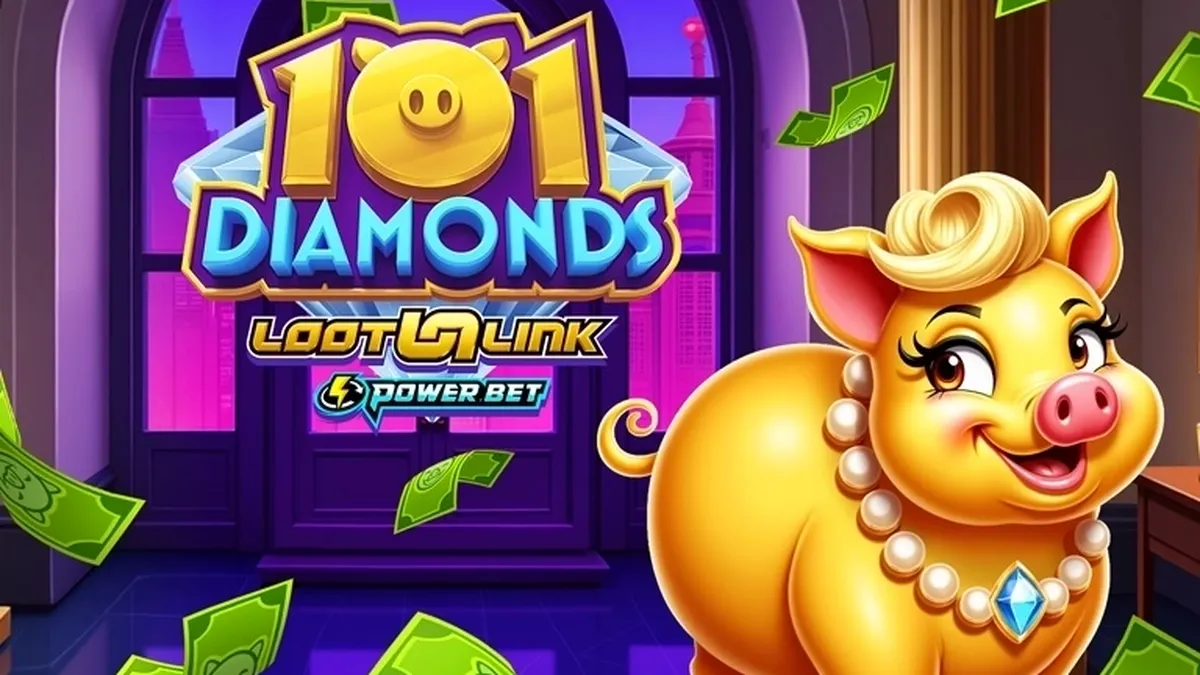 Tampilan visual slot 101 Diamonds dengan simbol permata yang berkilau